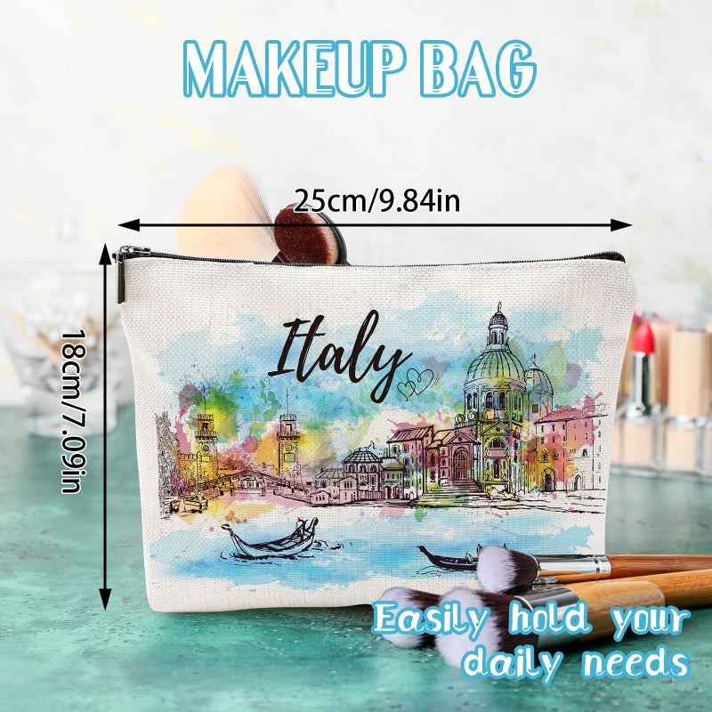 Sitsink Italy Souvenirs Travel Essentials - Venice Scene Italy Gifts for Women  Italy Trip Souvenir Small Makeup Bag for Purse  Watercolor Italian Themed Birthday Christmas Gifts for Friends Family - Image 5